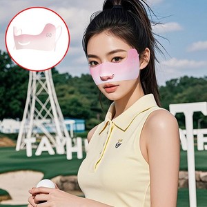 자외선차단 마스크 골프 나비마스크 냉감 광대 눈밑 아이마스크, 1개, 로즈핑크