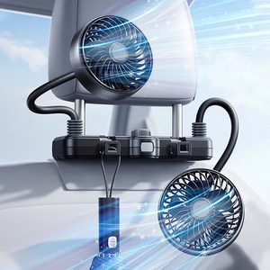 CABULE 차량용 선풍기 자동차 뒷자석 usb 헤드레스트 듀얼 선풍기, 블랙, F4213A