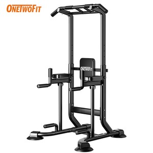 OneTwoFit 원투핏 다용도 턱걸이 높이 6단계 조절가능 가정용 철봉 운동기구 치닝디핑 홈트레이닝 풀업기구, 블랙