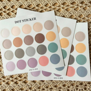 최대1000pcs 도트스티커 15mm 원형 컬러스티커 20색 소량구매 감성 빛나는열매, 20개, 혼합