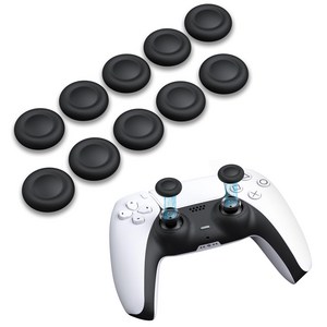 PS5 PS4 조이스틱 캡 스틱 커버 엄지 그립 10P 세트 미끄럼방지 에임 향상 교체용 보호 액세서리, 1세트, 흑색의