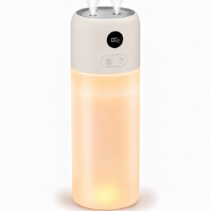 톡임매 미니 가습기 500ml 사무용 탁상용 차량용 무선 무소음 가습기, 베이지, H21