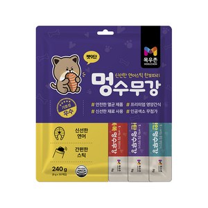목우촌 펫9단 멍수무강 강아지 짜먹는 양갱 스틱, 1개, 240g, 연어