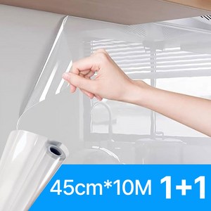 1+1 365마미 주방 타일 투명 시트지 접착식 오염 기름 때 방지 벽지 보호 필름, 1세트
