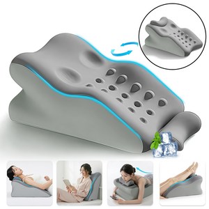 BLOOMY 다기능 침대 등받이쿠션 허리쿠션 메모리폼 엎드려 자는 베개 높이조절 다리베개 냉감 수면쿠션 편안한 시원함 제공, 그레이