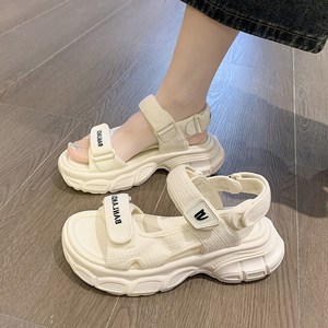 BROWMODA 여성 발편한 플랫 스포츠 샌들