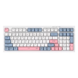 지클릭커 오피스프로 사일런스 M RGB 무소음 방수 98 유무선 블루투스 키보드, Sky Pink RC1, WK50, 제조사축