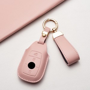 세련된 비즈니스 스마트 자동차 키 케이스 키홀더 부드러운 터치감 (벤츠 C클래스 E300 등 호환), 장미핑크, LPBC-B타입