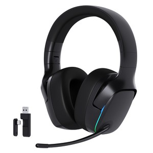 벤트론스 무선 게이밍 헤드셋 RGB 3모드 연결방식 가상 7.1 채널, 블랙, CT780