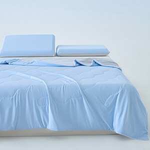 클라우드벨 양면 냉감 이불 여름용 쿨링 소재 부드러운 면 호텔식 침구 에어컨 이불, 블루+그레이