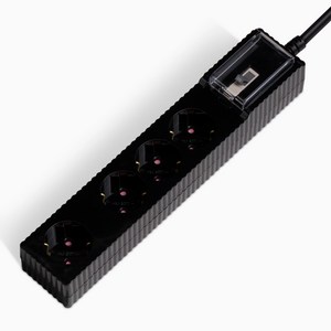 (안전커버 증정)자동소화 고용량 웨이브 멀티탭 화재예방 콘센트 과부하차단 4구 1.5m 50cm 3m 5m 7m, 1개, WCB405BK, 과부하차단 4구 50cm블랙,
