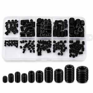 200pcs 10종 규격 블랙 육각 무두렌치 볼트 세트 1개