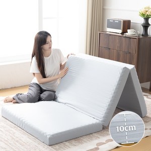 HOMFINE 10cm 3단 접이식 매트리스 요철 탄탄한 고탄력 메모리폼 고밀도 토퍼 수면 매트 원룸용 휴대용 간이침대