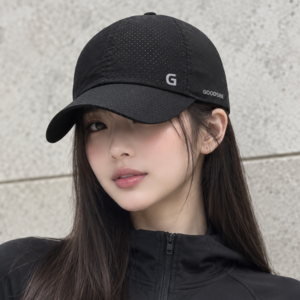 굿새로이 초경량 메쉬 스포츠캡 러닝모자, 1개, 블랙