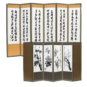 두레공예사 제수용품 일반 추사 산수화 6폭병풍 +병풍커버, 1개