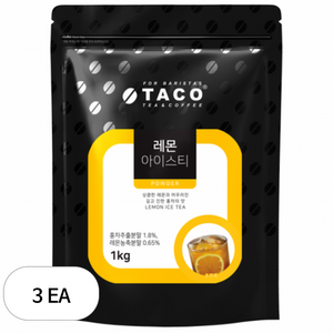 타코 레몬 아이스티 파우치, 1kg, 1개입, 3개, 1kg