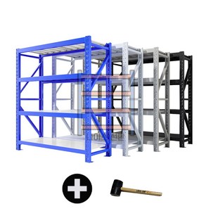 (사이즈선택)나이스선반성하무역 칸당250kg하중 고무망치무료증정 중량랙 1000kg 진열장 무볼트철제 조립식 선반 앵글 철제선반 중량랙 조립식 파렛트랙, 3단, 메탈그레이(연결형)-첫주문시, 독립형필수