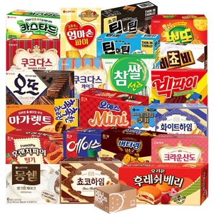 몽쉘 후레쉬베리 마가렛트 선과 카스타드 에이스 오뜨 하임 등 22종 (+1)구성 사무실 간식 과자세트, 1세트, 1개 골드박스 특가