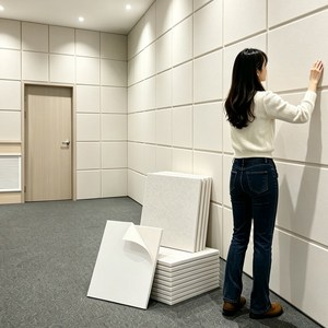 WHH 소음방지 단열 접착식 고밀도 문소음방지 차음시트 벽지 방음재 현관문 흡음재, 24개, 베이지