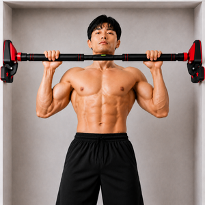 에너딕 롱패드 세이프티 문틀철봉 최대 하중 700kg 프리미엄 수평계 포함, 레드A