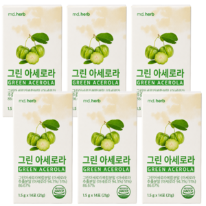그린 아세로라 아세로라C 그린아세로라 비타민C 분말, 6박스, 14회분