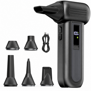 TROKY 강력 무선 에어건 차량용 청소기 미니 핸디 청소기 3단계 터보 제트 블로워 135000RPM 배터리 잔량 표시, A13, 블랙