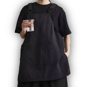 루비엔 방수 카페 앞치마 빅사이즈 초경량, 1개, 타슬론 딥블랙