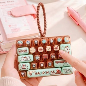 26키 투명 캐릭터 키보드 26구 키캡 4컬러, 1개, 커피색