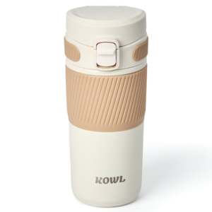 코울 테카포 원터치 데일리 스텐316 이중진공 보온보냉 휴대용 차망 텀블러, 1개, 아이보리, 450ml
