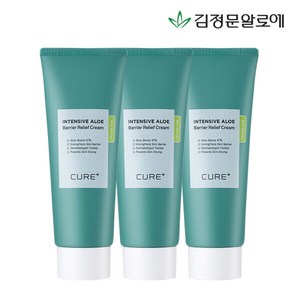김정문알로에 큐어 인텐시브 알로에 배리어 릴리프 크림, 100g, 3개