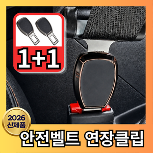 라온드 전차종호환 자동차 안전벨트 연장클립 1초연결, 2개, 블랙