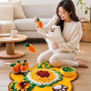 모어홈 강아지 플라워 당근밭 플레이 간식놀이매트 당근 5개 포함, 1개, 당근밭 매트