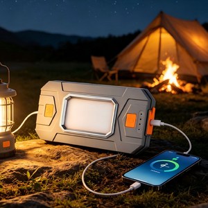 휴대용 캠핑랜턴 충전식 LED 작업등 캠핑조명 방수 자석 10000mAh, 회색, 1개