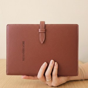 비오파파 업무용 만년 A5 바인더 6공 회사 가죽 다이어리, 1개, 브라운