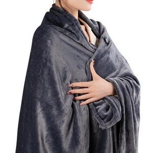 극세사 진기 온열 담요 무선 휴대용 캠핑 차박 USB 온열 담요, 찐회색, 80 x 150 cm