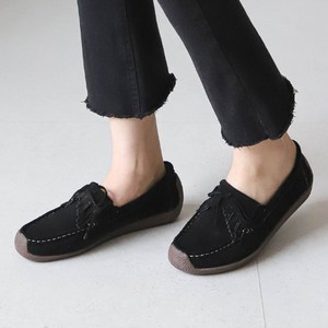 소가죽 프린지 수술 리본 모카신 로퍼 빅사이즈까지 2.5cm