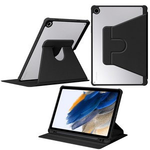 DANYCASE 아크릴 회전 가능 태블릿 커버 삼성 갤럭시 탭 케이스, 블랙, 1개