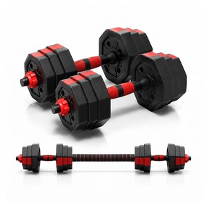 티에스 무게조절 덤벨 아령 팔각형 맞춤 조립식 20kg 1세트, 1개