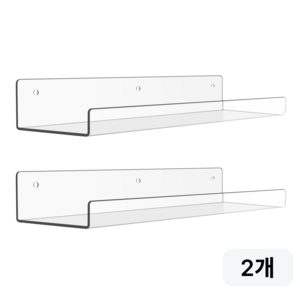 upsimples 다용도 투명 아크릴 선반 다용도 벽선반 진열대, 1단, 투명 2개