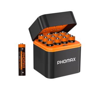PHOMAX 1.5V AAA 1300mWh 리튬 배터리 충전 세트 12슬롯 겸용 스마트 충전기 C-타입 충전 KC 안전 인증 누액 방지 PH-L1210, 1개