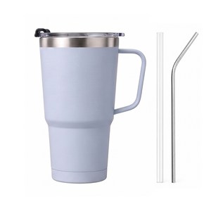하루수분 데일리 대용량 손잡이형 보온보냉 텀블러 900ml + 스트로우2종, 스카이블루, 1개