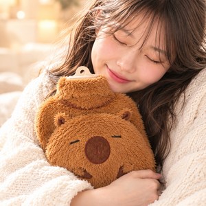 온기친구 카피바라 온수팩 커버 세트 파쉬 채우기 물 주머니 뜨거운 큰 스몰 사이즈 봉제 귀여운 소녀 따뜻한 1000ml, 카피카피
