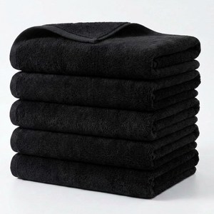 융풍 코랄플리스 극세사 세면수건 5매 40x80 데일리 부드러운 흡수 타월, 5개, 블랙