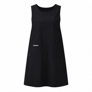 두리앤고 빅사이즈 방수 앞치마 루즈핏 카페 조끼형, 블랙, 1개