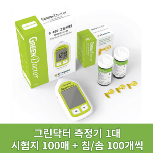 녹십자 그린닥터 100매 혈당측정 혈당측정기 풀세트