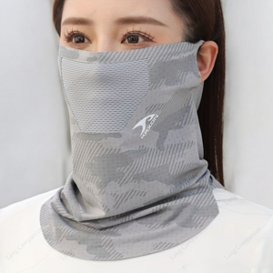 통기성 좋은 여름용 쿨링 소재 목 가리개 자외선 차단 마스크, 그레이, 1개