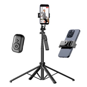TOKQI 포레그스 4각 지지대 스마트폰 셀카봉 180cm, 무광 블랙, 1개, C18