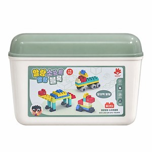 하이파이브 말랑말랑 소프트 블록 80p + 바스켓 정리함 세트, 혼합색상, 1세트
