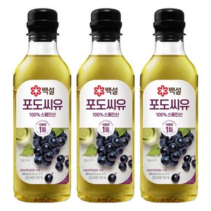 백설 포도씨유, 500ml, 3개
