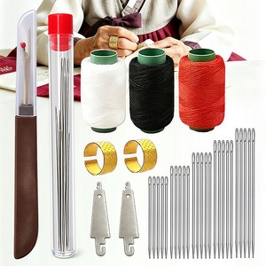34종 프리미엄 바느질 세트 의류재사용바늘 큰 바늘 구멍 재봉 도구, 1세트
